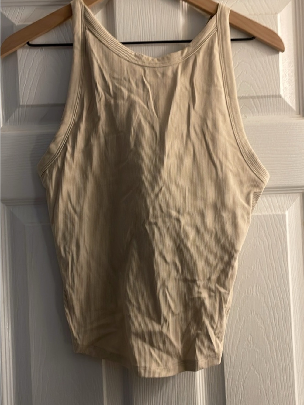 Outdoor Voices Neutral Ribbed Tank in Cream